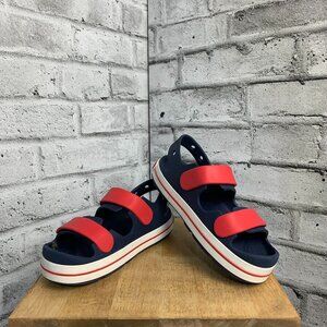 Crocs Crocband Cruiser Sandals Kids J 4 Navy Beach Adjustable Strap Slingback